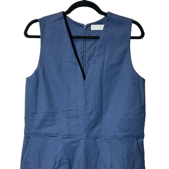 Everlane The Structured Cotton Jumpsuit V-Neck Navy Blue Women's 2 NWT - Picture 5 of 11